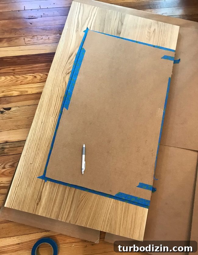 Convert an IKEA Malm into a Built-In Dresser: Step-by-Step Guide 10 Cardboard Template On Butcher Block Counter Before Cutting