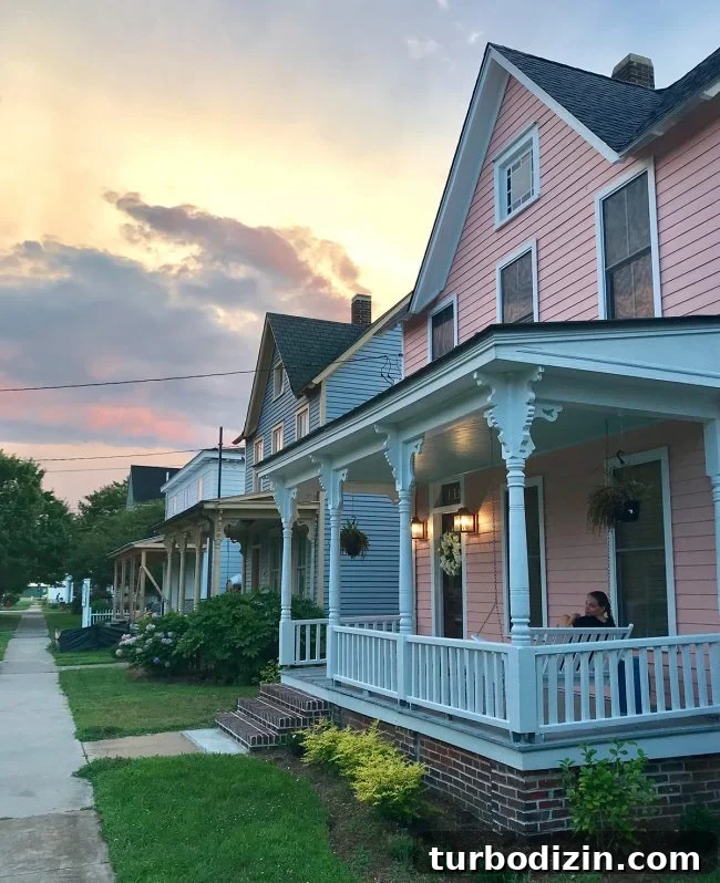 Cape Charles, Virginia: Your Complete Guide to the Beach Town 2 sunset in cape charles va with row of houses