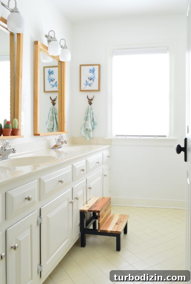 Episode 110: How a Burst Pipe Flooded Our Bathroom—and What We Did Next 11 Hall bathroom after updates