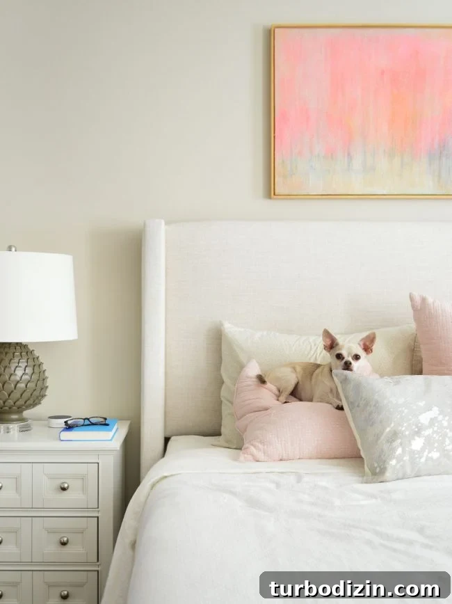 chihuahua sitting on master bed