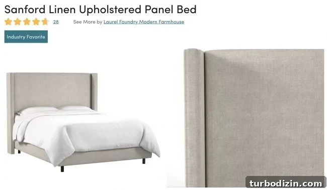 sanford linen upholstered panel bed from wayfair