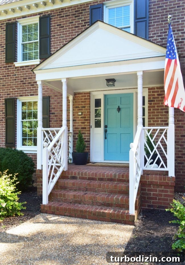 #114: Were We Really About to Buy Another House?! 2 Front Porch With Teal Blue Door Fake Plants