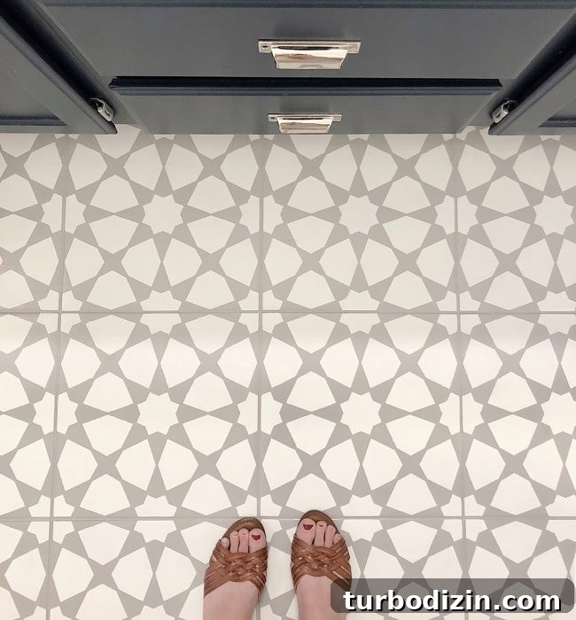 Close-up of painted tile pattern
