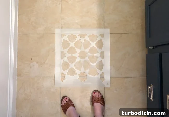 Stencil and color tests on spare tiles