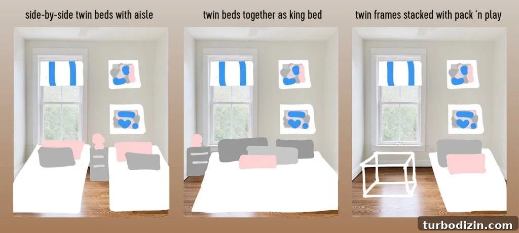 Two Kitchens, One Home: A Story of Renovation and Design 5 Phone renderings of bed layouts