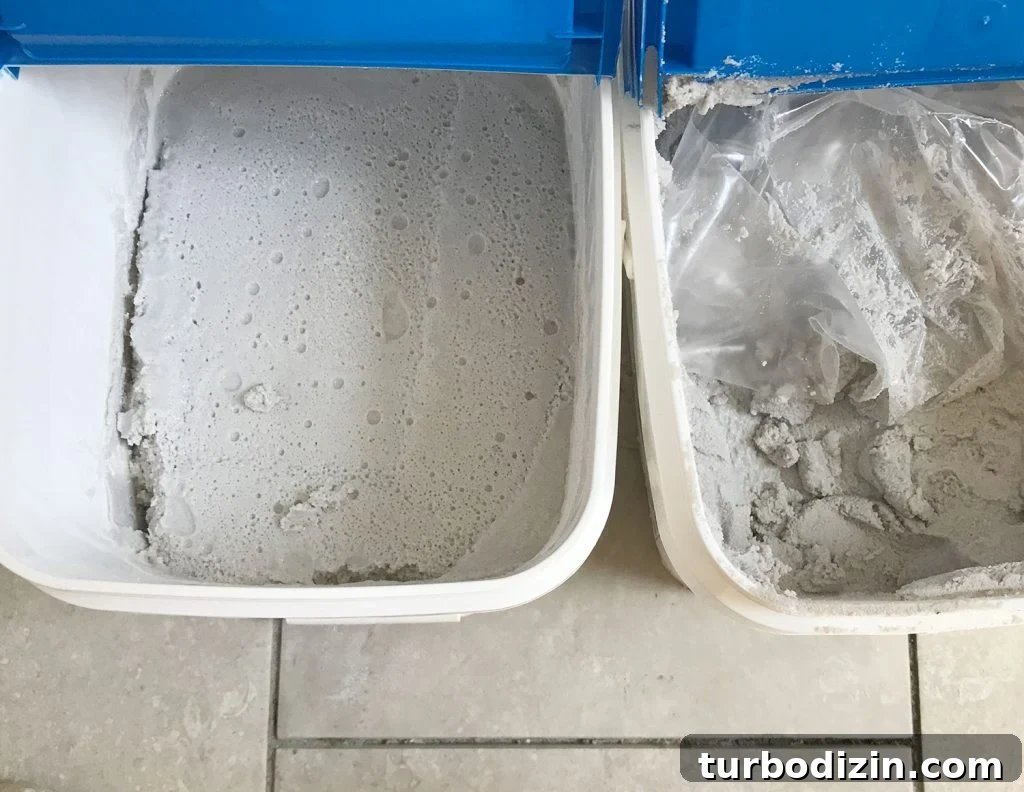 View inside of Mapei Flexcolor grout at premixed grout