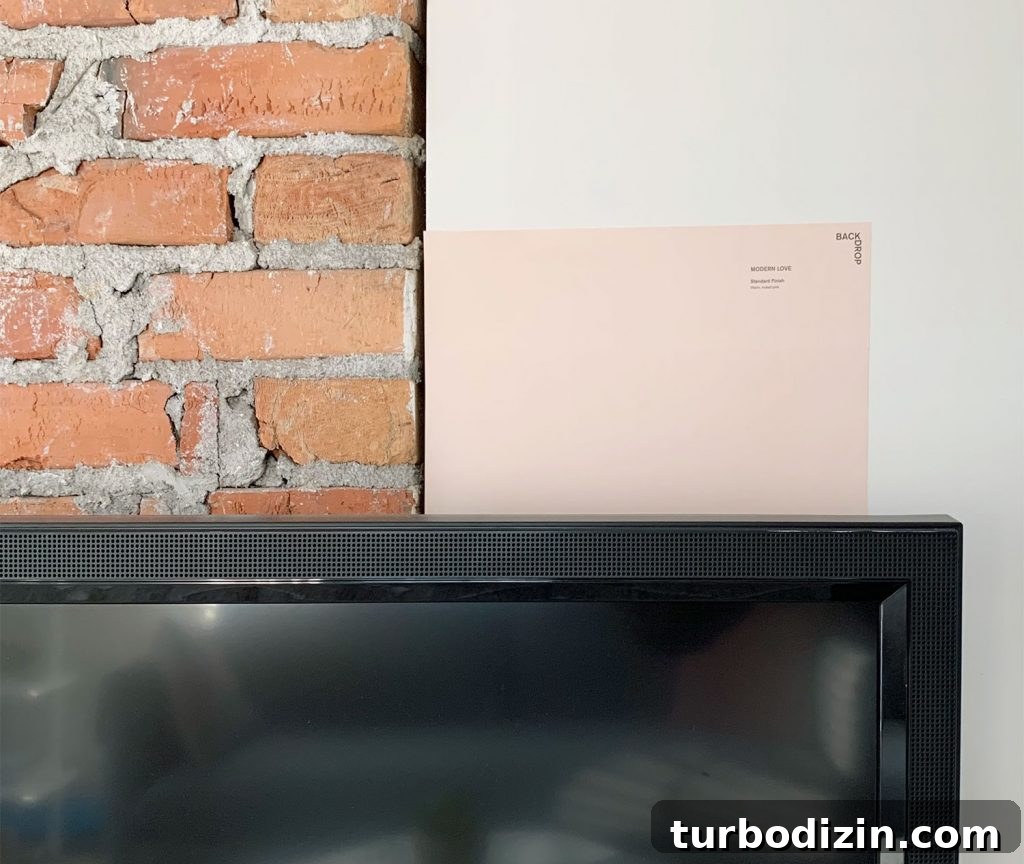 Paint swatches on chimney wall