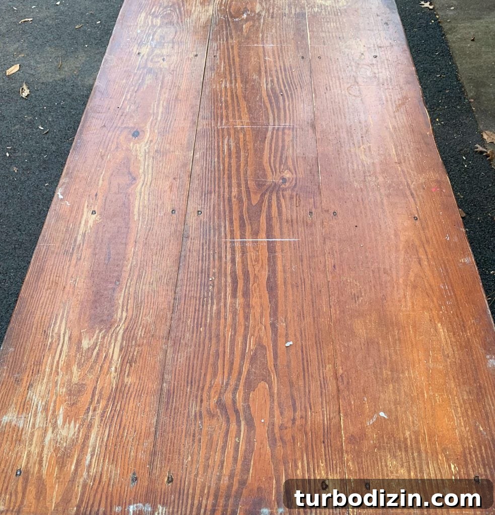 Refinish a Wooden Table: Step-by-Step Guide for Smooth Results 11 Before Photo of Old Dinign Room Table Top Finish With Damage