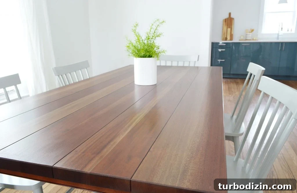 Refinish a Wooden Table: Step-by-Step Guide for Smooth Results 16 Refinished Dining Table With New Darker Stain Applied