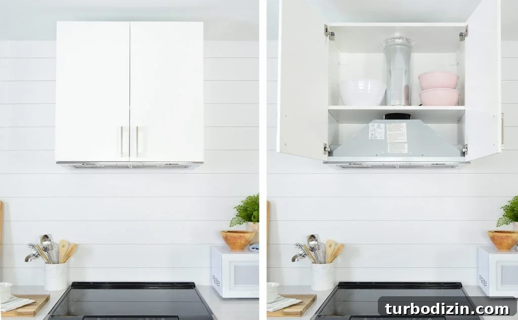 Ikea Eventuell Hidden Range Exhaust Hood Closed And Open