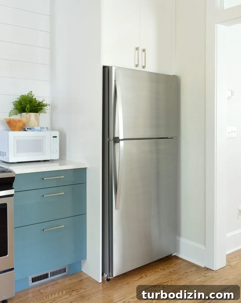 Built-In Fridge Cabinet In Ikea Kitchen
