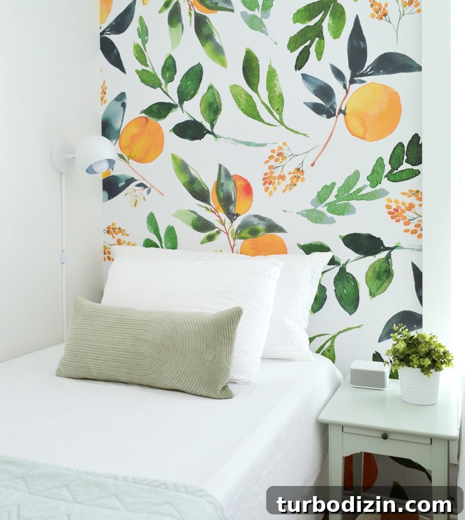 Family-Friendly Airbnb: Kids’ Bedrooms & Storage Tips 6 Duplex Sleeping Nook Orange Wall Paper Twin Bed Nightstand Detail