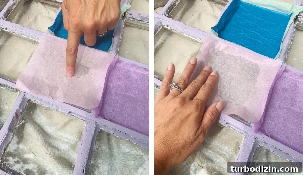 DIY Faux Stained Glass Window Tutorial: Step-by-Step Guide 9 Applying Tissue Paper On Window Pane