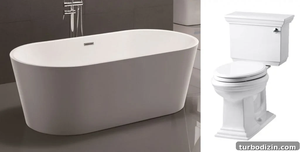 Bathroom Renovation: Floor Plan Ideas and How to Choose Tile 8 Selected tub and fixtures