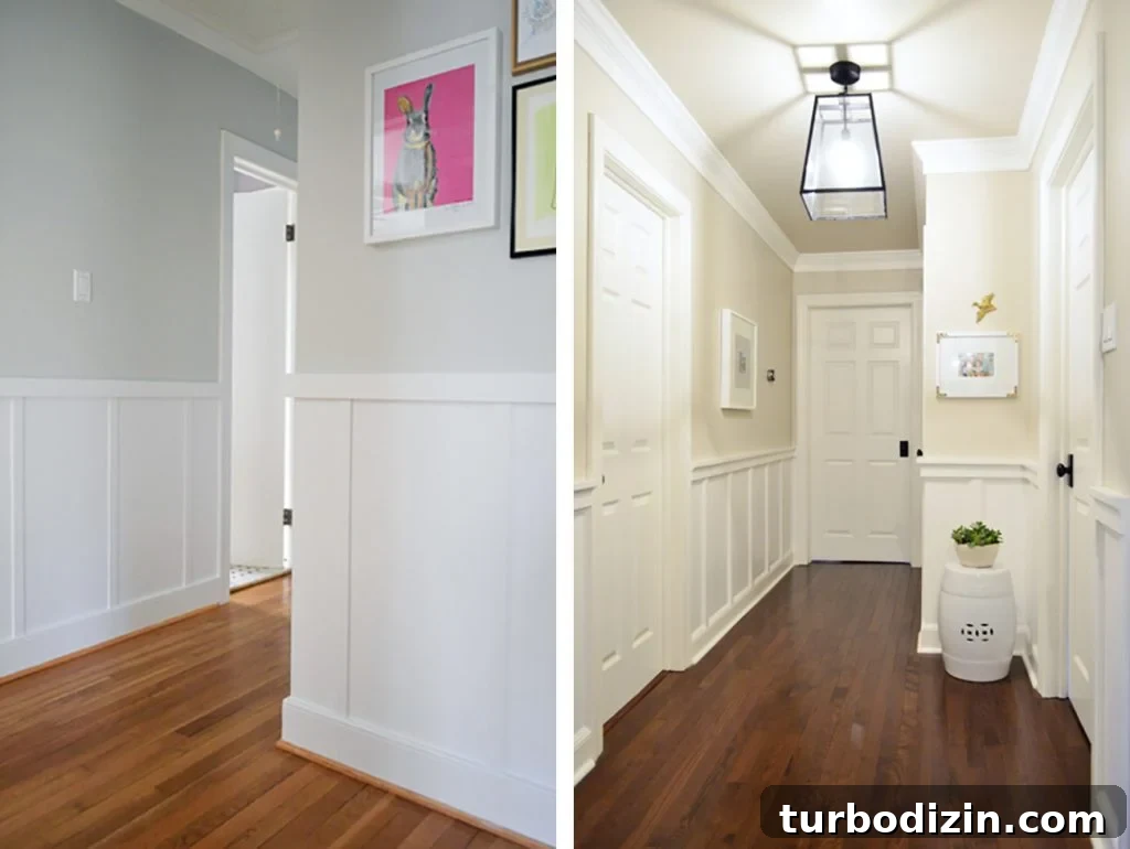 Board and Batten Tutorial: Step-by-Step Guide for Stunning Walls 3 Two Examples Of Board And Batten Treatments In Hallways