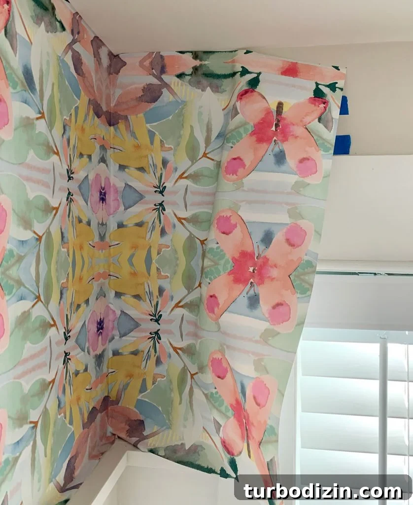 Peel And Stick Wallpaper Overlapping Window Trim Before Cutting To Size
