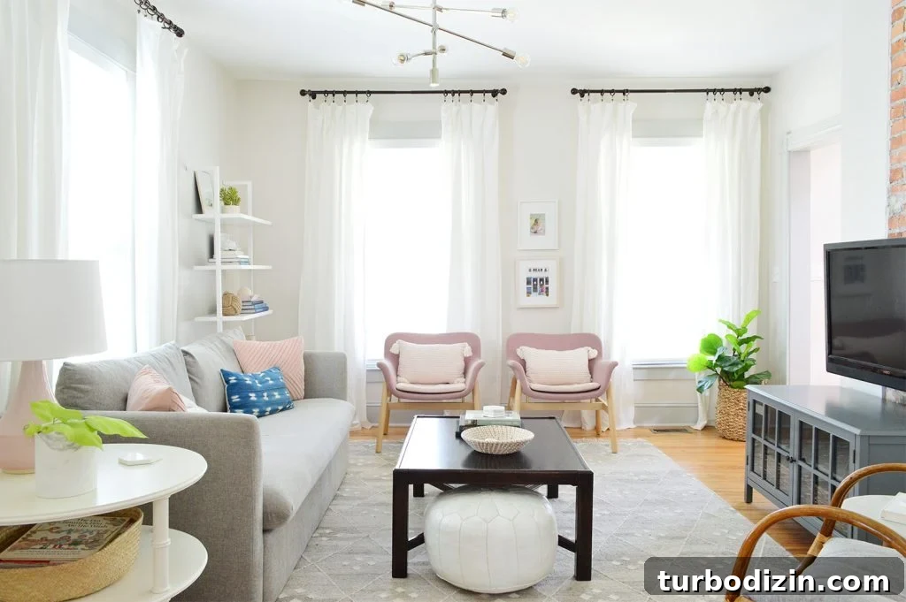 Beach House Living Room Pink Chairs With Dark Coffee Table