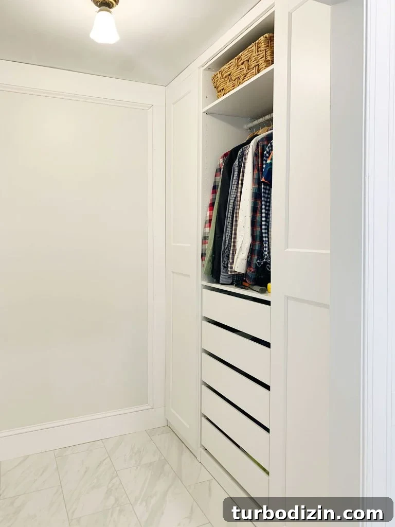 Ikea Pax Closet Built-In Before Caulking And Painting