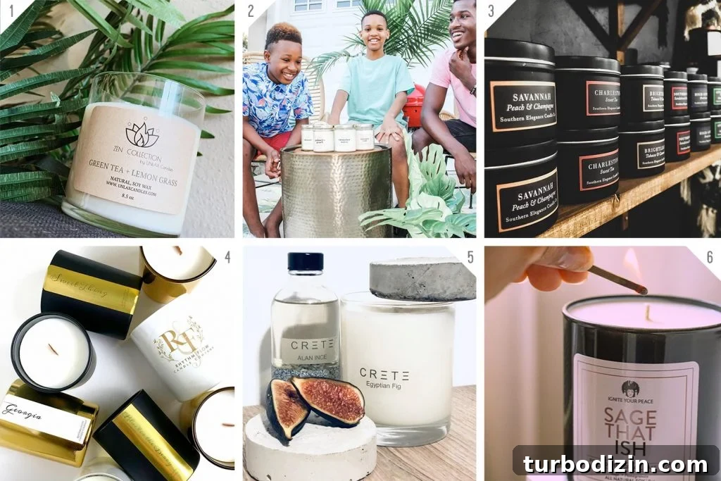 500+ Black-Owned Businesses to Support Near You 8 Numbered Grid of Black Owned Candle Businesses