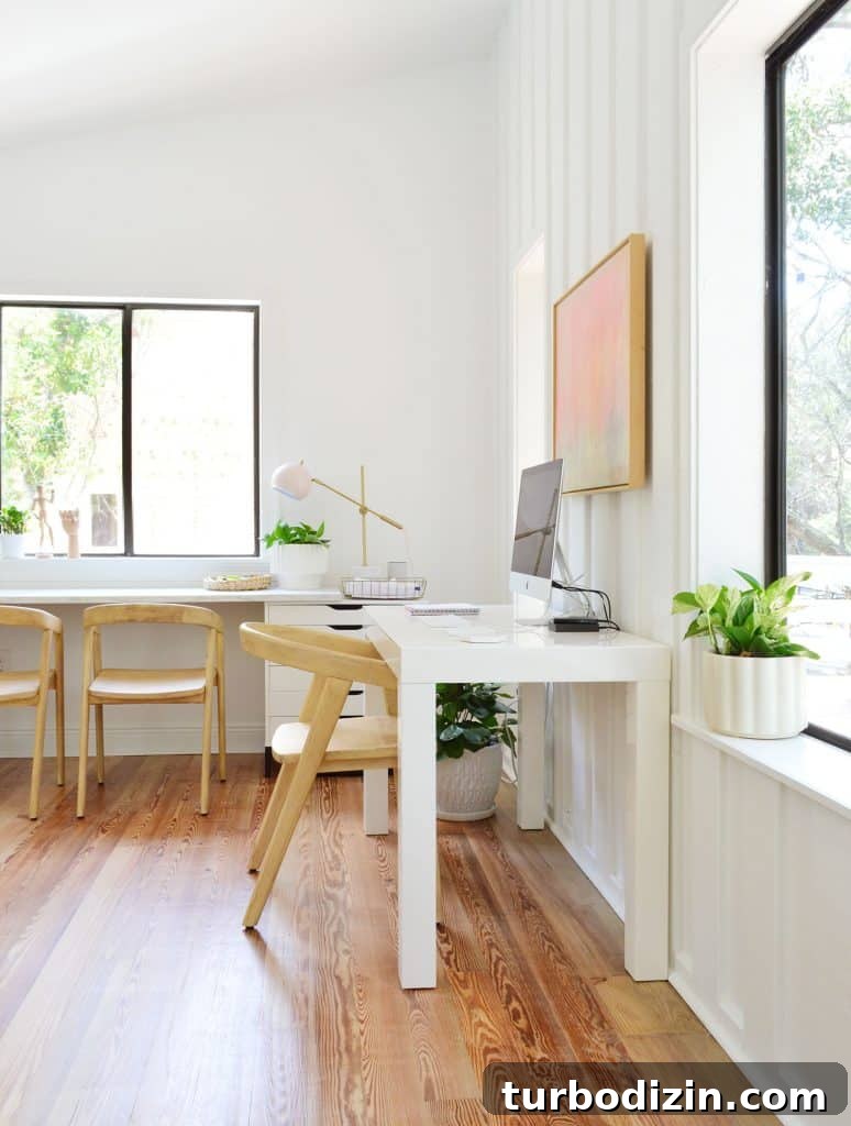 Our Upstairs Family Room After Four Weeks: What Changed and Why 14 Two Desks In Beachy Living Room With Office Space