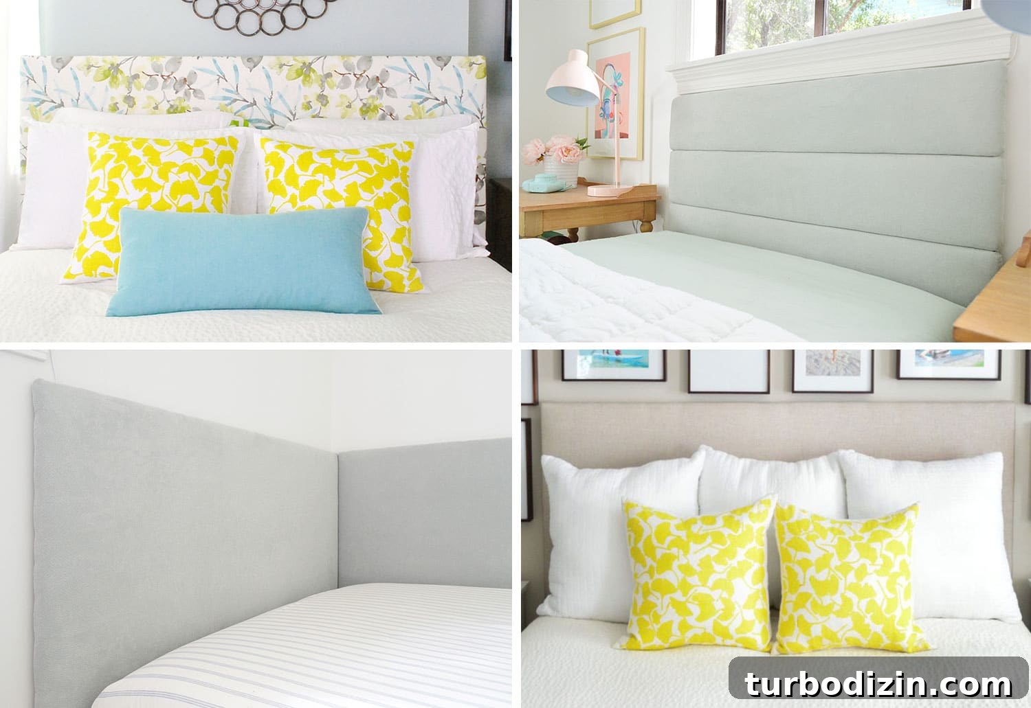 Grid of upholstered headboard project ideas