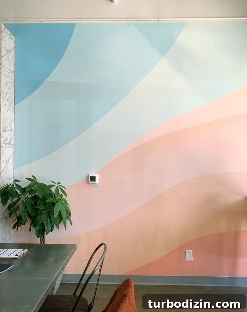 How to Paint a DIY Wall Mural: Step-by-Step Guide for Home Walls 7 Abstract Mural Painted by Eli McMullen at Organic Krush restaurant