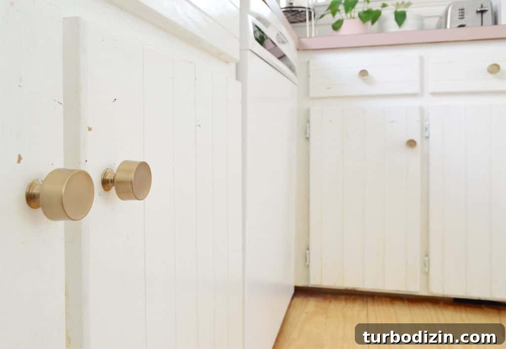 5 Quick Kitchen Updates to Transform Your Space 10 After Photo Of Gold Brass Knobs Replaced On White Kitchen Cabinets