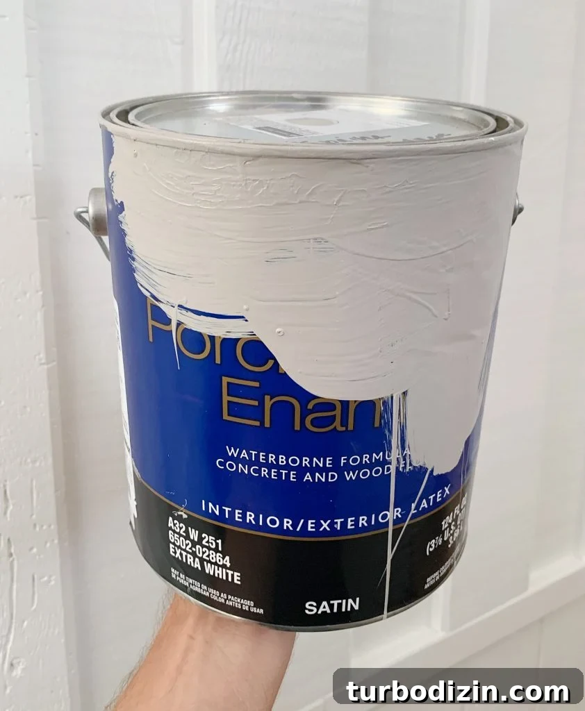 Can of Sherwin-Williams Porch & Floor Enamel Paint