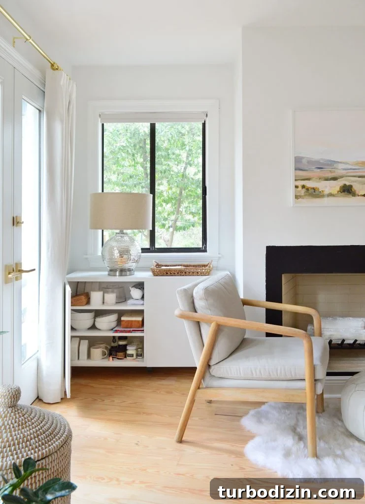 Besta Cabinet In Bedroom With Door Open Showing Decor Storage