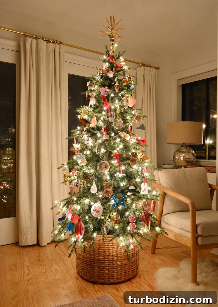 Holiday Decorating Ideas for Our Cozy Downsized Home 5 Glowing Christmas Tree Reflected In Windows