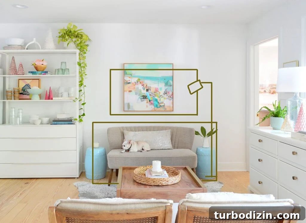 Small Loveseat Ideas for a Cozy Sitting Room 3 Old photo of sitting area with upholstered bench and photoshop markings of things to add