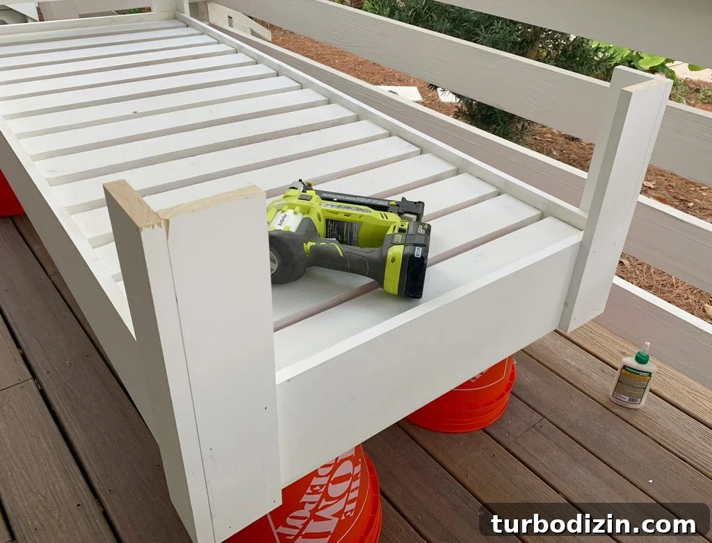 How to Build a Hanging Daybed: Step-by-Step Guide for Your Patio 12 Daybed arm corners finished and in place