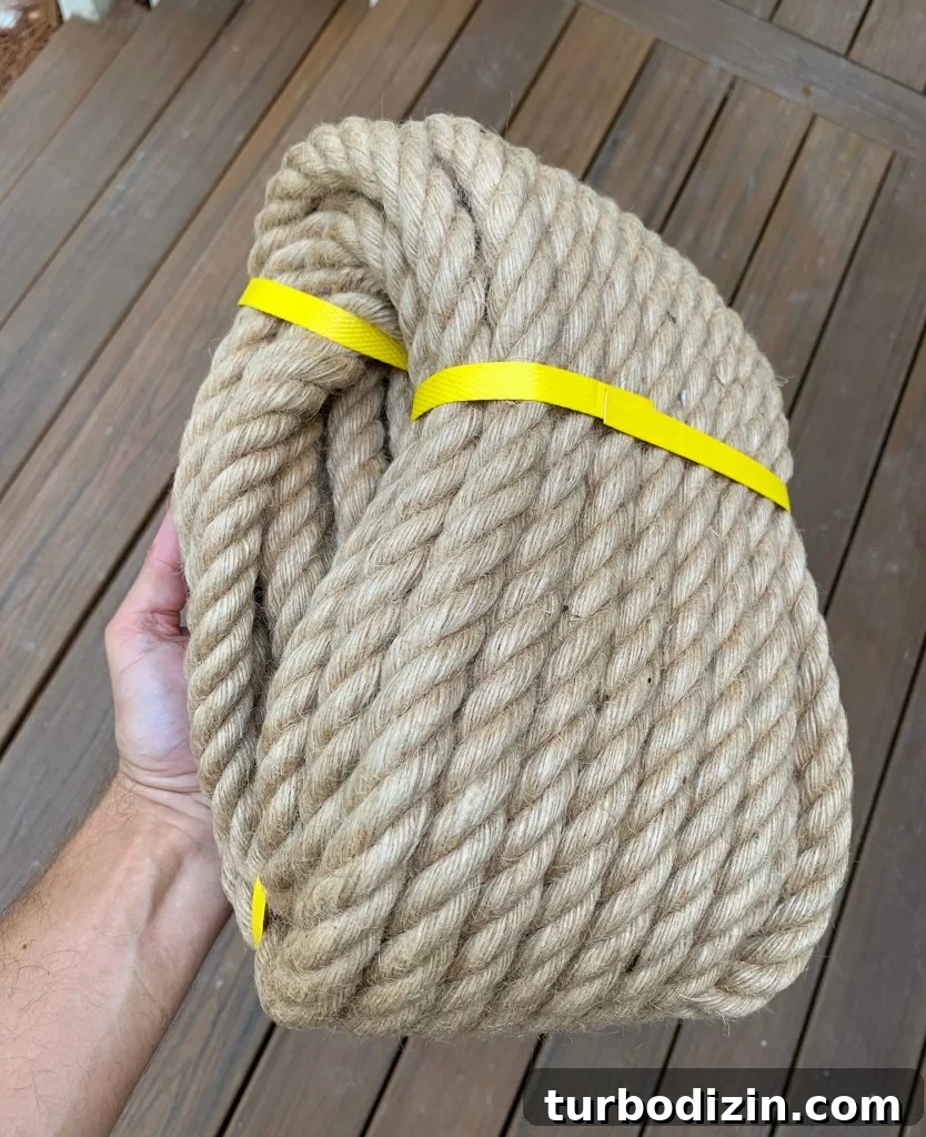 How to Hang an Outdoor Daybed: Step-by-Step Video Guide 4 Natural hemp rope bundle for hanging daybed