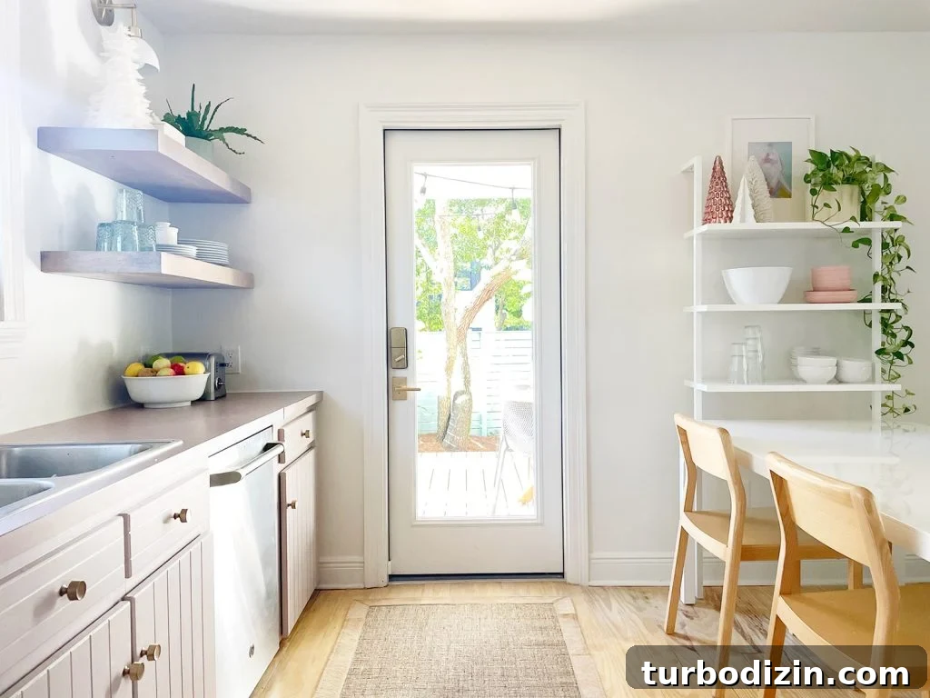 How to Add a Door to Your Kitchen: Design, Installation & Tips 7 white kitchen with door out to patio