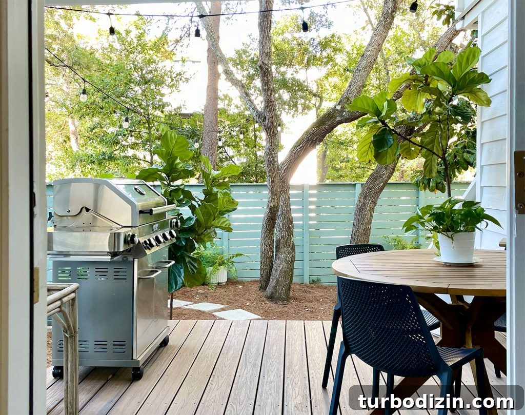 How to Add a Door to Your Kitchen: Design, Installation & Tips 8 View of kitchen porch through door with trees and fence