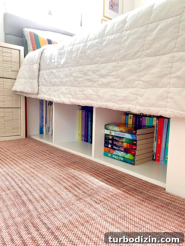 Smart Storage Solutions for a Small Kids' Bedroom 18 Under Bed Storage With Cubby Style Bookshelf