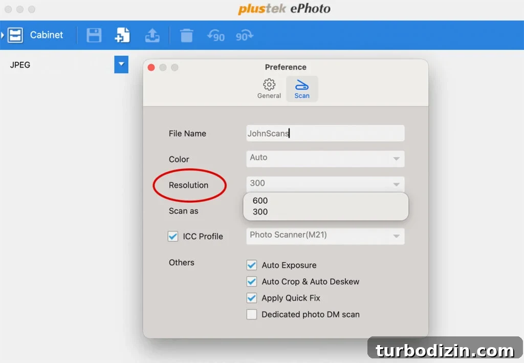 How We Organize Our Digitized Photos for Quick Access 12 Where to Change Resolution in Plustek ePhoto